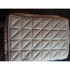 ZARA Quilted Shoulder‎ Bag Womens Large Faux Leather Purse Gold Snap Handbag